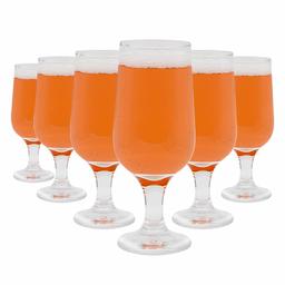 Umi.by Amazon Bicchieri in Vetro 260ml Set da 6 Bicchieri da sidro senza piombo Trasparente Forma tumbler alti ideali per acqua succhi e birra per casa bar e ristoranti