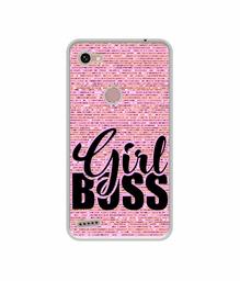 Amazon Brand - Solimo Designer Girl Boss On Pink Sparkle UV Printed Soft Back Case Mobile Cover for Spice F302