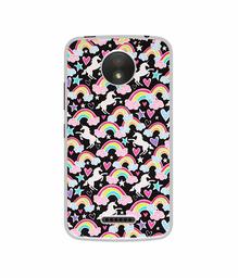 Amazon Brand - Solimo Designer Unicorn Texture UV Printed Soft Back Case Mobile Cover for Motorola Moto C Plus