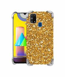 Amazon Brand - Solimo Designer Golden Sparkle UV Printed Soft Back Case Mobile Cover for Samsung Galaxy M31