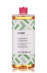 Amazon Brand - Solimo Peppermint Castile Soap, 32 fl. oz