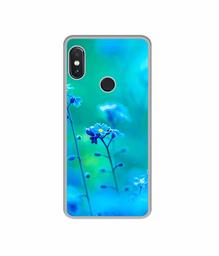 Amazon Brand - Solimo Designer Blue Flower UV Printed Soft Back Case Mobile Cover for Mi Redmi Note 5 Pro