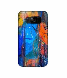 Amazon Brand - Solimo Designer Blue and Orange Brush 3D Printed Hard Back Case Mobile Cover for Samsung Galaxy S8 Plus