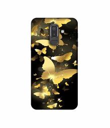 Amazon Brand - Solimo Designer Golden Butterfly Pattern 3D Printed Hard Back Case Mobile Cover for Samsung Galaxy J8