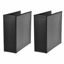 AmazonBasics Heavy-Duty D-Ring Binder - 4 Inch, Black, 2-Pack