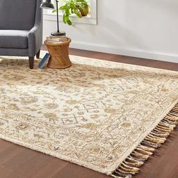 Amazon Brand – Stone & Beam Lottie Traditional Wool Area Rug, 8 x 10 Foot, Beige