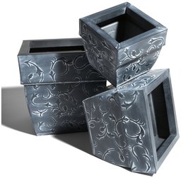 Strathwood Galvanized-Iron Square Planter, Set of 3