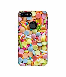 Amazon Brand - Solimo Designer Candies 3D Printed Hard Back Case Mobile Cover for Apple iPhone 7 Plus (Logo Cut)