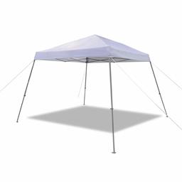 AmazonBasics Outdoor One-push Pop Up Canopy, 8ft x 8ft Top Slant Leg with Wheeled Carry, White