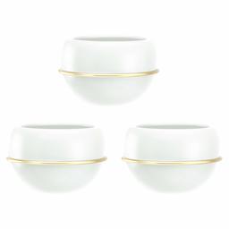 AmazonBasics Wall Planter, Round - White/Brass (3-Pack)