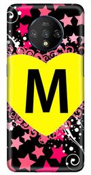 Amazon Brand - Solimo Designer Heart Pattern Alphabet-M 3D Printed Hard Back Case Mobile Cover for OnePlus 7T