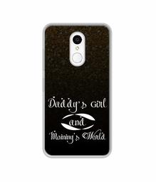 Amazon Brand - Solimo Designer Daddy's Girl and Mummy World UV Printed Soft Back Case Mobile Cover for Spice V801