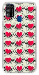 Amazon Brand - Solimo Designer Multicolor Red Heart Design Printed Soft Back Case Mobile Cover for Samsung Galaxy M31