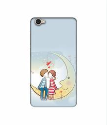 Amazon Brand - Solimo Designer Couple Sitting On Moon 3D Printed Hard Back Case Mobile Cover for Vivo Y55L