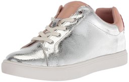 The Fix Amazon Brand Women's Tailor Heart Lace-Up Fashion Sneaker, Silver Crackle Leather, 7.5 B US