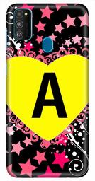 Amazon Brand - Solimo Designer Heart Pattern Alphabet-A 3D Printed Hard Back Case Mobile Cover for Samsung Galaxy M21 / M30s