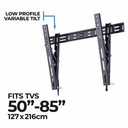 AmazonBasics performance range, triple arms, full motion TV wall mount. Black