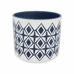 Amazon Brand – Rivet Mid-Century Diamond-Patterned Stoneware Planter, 7.67