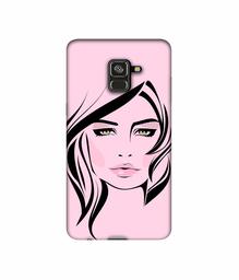 Amazon Brand - Solimo Designer Pink Lady Pattern 3D Printed Hard Back Case Mobile Cover for Samsung Galaxy A8 Plus