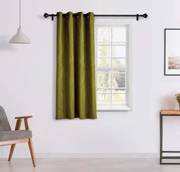 Amazon Brand - Solimo Rivendale Window Curtain, 5 feet - Set of 1 (Forest Green)