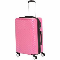 AmazonBasics Geometric Travel Luggage Expandable Suitcase Spinner with Wheels and Built-In TSA Lock, 24 Inch - Pink