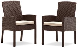 Strathwood Griffen Lot de 2 fauteuils de jardin en résine tressée résistants aux intempéries Marron foncé