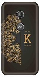 Amazon Brand - Solimo Designer Black Pattern Alphabet-K 3D Printed Hard Back Case Mobile Cover for Motorola Moto E2