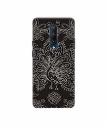 Amazon Brand - Solimo Designer White Peacock Rangoli 3D Printed Hard Back Case Mobile Cover for OnePlus 7T Pro