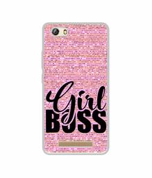 Amazon Brand - Solimo Designer Girl Boss On Pink Sparkle UV Printed Soft Back Case Mobile Cover for Gionee Marathon M5 lite