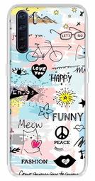 Amazon Brand - Solimo Designer Multicolor Love Abstract Printed Soft Back Case Mobile Cover for Oppo F15