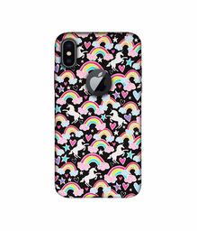 Amazon Brand - Solimo Designer Unicorn Texture 3D Printed Hard Back Case Mobile Cover for Apple iPhone X (Logo Cut)