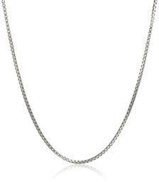 Sterling Silver Italian 0.8 mm Diamond Cut Box Chain Necklace, 30