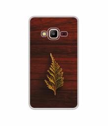 Amazon Brand - Solimo Designer Leaf on Wood UV Printed Soft Back Case Mobile Cover for Samsung Z2