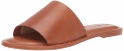 206 Collective Amazon Brand Women's Soler Leather Flat Sandal, Cognac, 9.5 B US