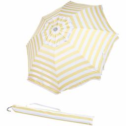 AmazonBasics Beach Sun Umbrella, Yellow Striped