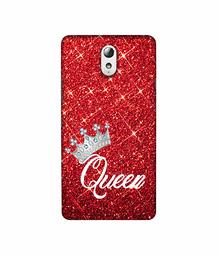 Amazon Brand - Solimo Designer Queen On Red Glitter 3D Printed Hard Back Case Mobile Cover for Lenovo Vibe P1M