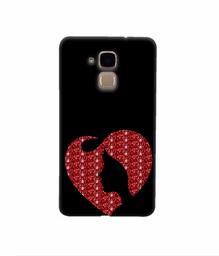 Amazon Brand - Solimo Designer Heart Shape Lady with Glitter 3D Printed Hard Back Case Mobile Cover for Huawei Honor 5c