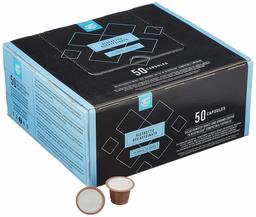 Amazon-Marke: Happy Belly Ristretto Decaffeinato Gemahlener UTZ Röstkaffee, entkoffeiniert, in Kapseln (kompostierbar), geeignet für Nespresso-Maschinen, 50 Kapseln