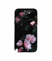 Amazon Brand - Solimo Designer Dark Flowers Photography 3D Printed Hard Back Case Mobile Cover for Samsung Galaxy Note 2 N7100