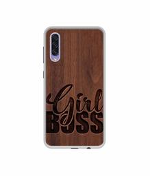 Amazon Brand - Solimo Designer Girl Boss On Wood UV Printed Soft Back Case Mobile Cover for Samsung Galaxy A50s