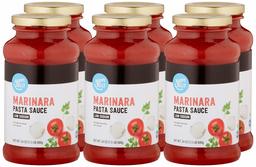 Amazon Brand - Happy Belly Low Sodium Marinara Sauce, 24 oz (Pack of 6) (Previously Solimo)