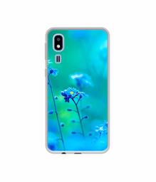 Amazon Brand - Solimo Designer Blue Flower UV Printed Soft Back Case Mobile Cover for Samsung Galaxy A2 Core