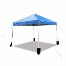 AmazonBasics Outdoor Pop Up Canopy, 10ft x 10ft with Wheeled Carry, 4-pk weight bag, Blue