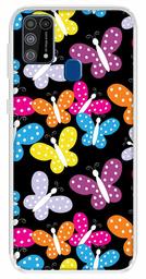 Amazon Brand - Solimo Designer Multicolor Butterfly Pattern Design Printed Soft Back Case Mobile Cover for Samsung Galaxy M31