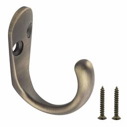 AmazonBasics enkelvoudige robe haak, antieke messing, 5-pack