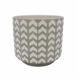 Amazon Brand – Rivet Rustic Chevron-Patterned Stoneware Planter, 6.3