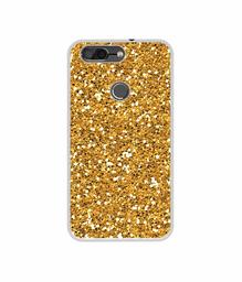 Amazon Brand - Solimo Designer Golden Sparkle UV Printed Soft Back Case Mobile Cover for InFocus Vision 3 Pro