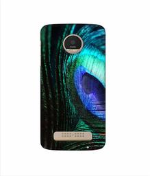 Amazon Brand - Solimo Designer Peacock Feather 3D Printed Hard Back Case Mobile Cover for Motorola Moto Z Play