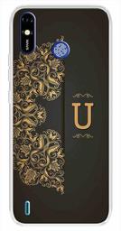 Amazon Brand - Solimo Designer Multicolor Black Pattern Alphabet-U Printed Soft Back Case Mobile Cover for Tecno Spark Go Plus