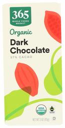 365 by Whole Foods Market, Organic Chocolate Bar, Dark Chocolate, 3 Ounce